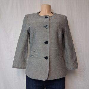 Talbots Gray Striped Blazer Casual Size 8